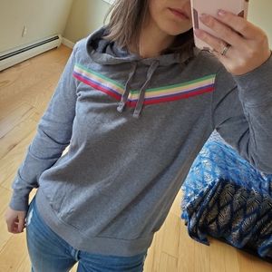 Old Navy Active pullover hoodie sweatshirt with rainbow chevron stripe
